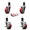 Service Caster 3.5'' Red Poly Wheel Swivel 1-5/8'' Expanding Stem Caster Set 2 Brakes, 4PK SCC-EX20S3514-PPUB-RED-2-TLB-2-158 - alternate 5